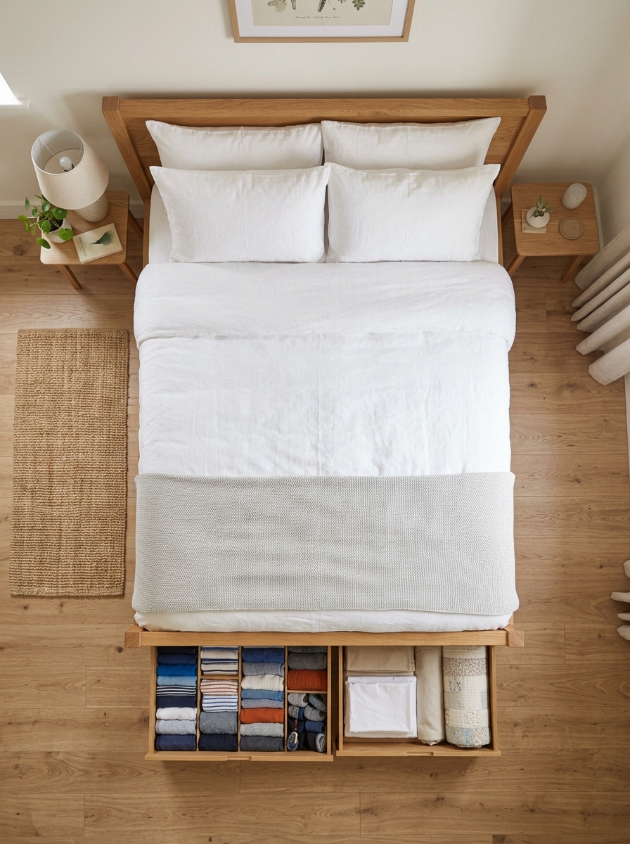 Bed frame with storage drawers 202606292243 2