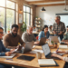 Education adulte students learning in a modern classroom
