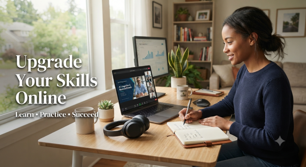Professional learning new skills through online education