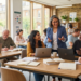 Students learning at Cambridge Centre for Adult Education in a modern classroom