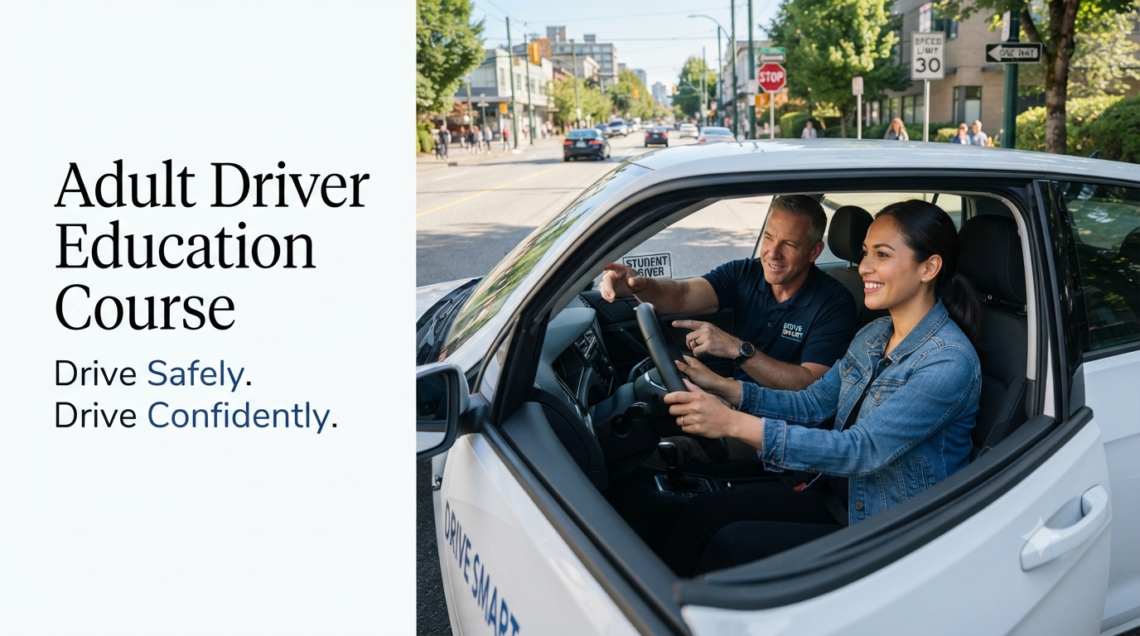 Adult Driver Education Course with professional driving instructor